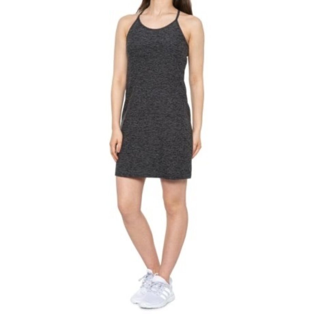 Kyodan Size XS Moss Jersey Dress Built-In Shelf Bra Liner Shorts Gray Workout